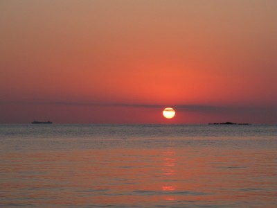 Sunrise; beach near Camping Sa Marina
